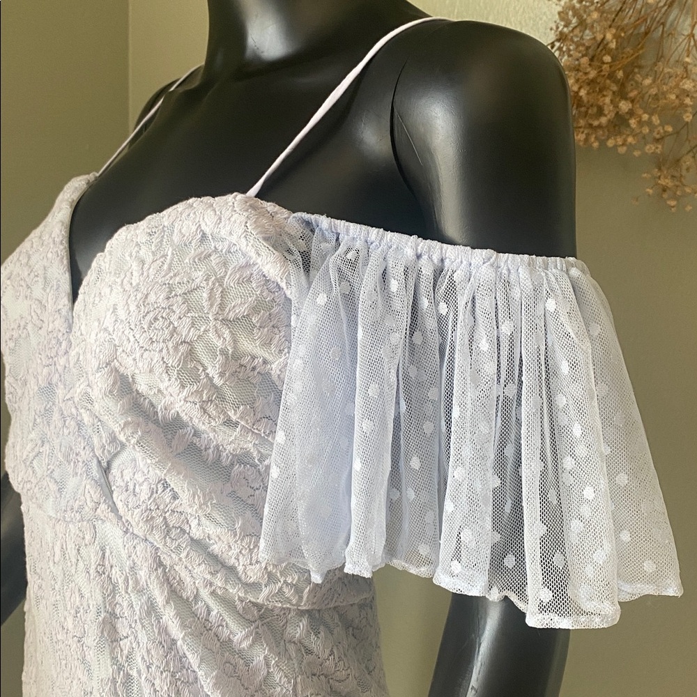 Angel Biba Mermaid Goddess Angel Like Light Baby Blue Lace Dress NWTs - Picture 14 of 16